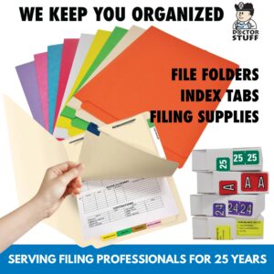 Doctor Stuff - File Folder Labels, Alphabet Letter Mc, Jeter/TAB 5100 - JXAM Series Compatible Alpha Stickers, Brown, 15/16" x 1-5/8", 225 Labels per Package