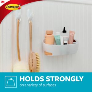 Command Shower Caddy with 4 Water Resistant Command Strips, Holds up to 6.5 lb, 11.46" x 4.66" x 4.82" Damage Free Bathroom Organization, Proven to Hold Better Than Suction Cups