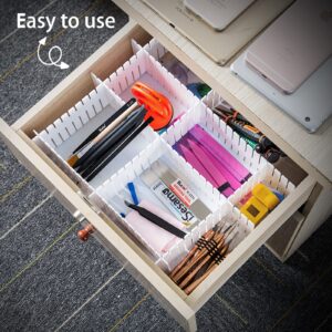 Ptanok 45 Pack Drawer Dividers, Plastic Adjustable Drawer Storage Organizer for Tidying Clutter Socks, Underwear, Makeup, Kitchen, Dresser Black