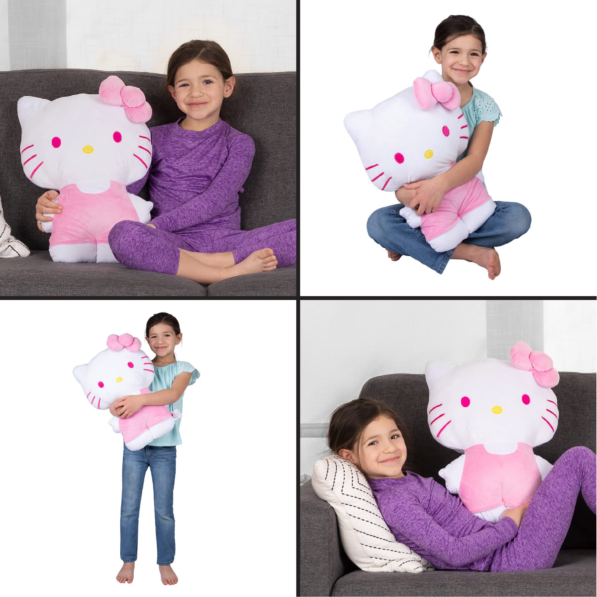 Franco Kids Bedding Super Soft Plush,Polyester Cuddle Pillow Buddy, One Size, Hello Kitty