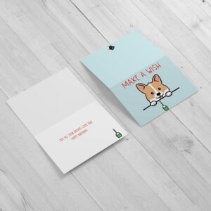 Red Door Inspirations Dog Happy Birthday Card, 4x6 includes card and envelope (Corgi Birthday Card Single)