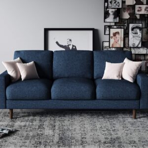 US Pride Furniture Modern Simple Style Soft 3 Seater Sofa with Removable Cushion and Wood Support