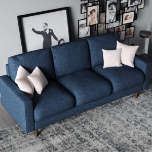 US Pride Furniture Modern Simple Style Soft 3 Seater Sofa with Removable Cushion and Wood Support