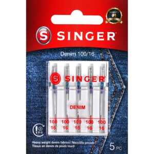 singer denim sewing machine needles, size 100/16-5 count