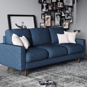 US Pride Furniture Modern Simple Style Soft 3 Seater Sofa with Removable Cushion and Wood Support