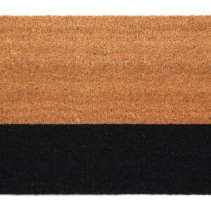 Fab Habitat Modern Non Slip Doormat - Durable, Thin - Natural Coir & Rubber - Entryway, Front Door, Porch, Patio - Black Belt Black/Natural (18" x 30" Non-Slip)