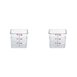 cambro 6sfscw135 camsquare food container, 6-quart, polycarbonate, clear, nsf (pack of 2)