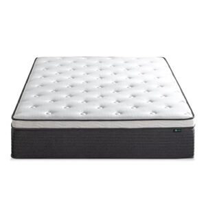 ZINUS 12 Inch Comfort Essential Pocket Spring Hybrid Mattress, King, Pressure Relieving Support, CertiPUR-US Certified, Mattress in A Box