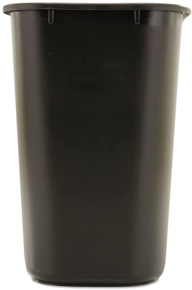 Rubbermaid Commercial Rubbermaid 295600BK Deskside Plastic Wastebasket, Rectangular, 7 gal, Black (4)