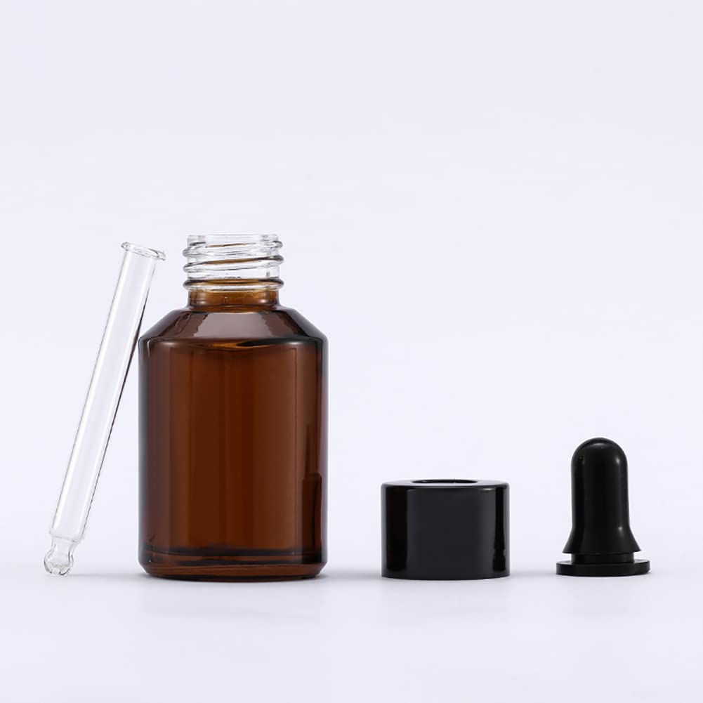 2 Pcs 30ML Colored Glass Eye Dropper Bottles Dropping Bottles Empty Tincture Bottles Essential Oil Bottles Refillable Sample Vials Green