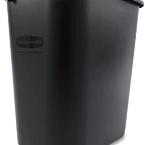 Rubbermaid Commercial Rubbermaid 295600BK Deskside Plastic Wastebasket, Rectangular, 7 gal, Black (4)