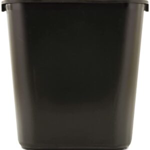 Rubbermaid Commercial Rubbermaid 295600BK Deskside Plastic Wastebasket, Rectangular, 7 gal, Black (4)