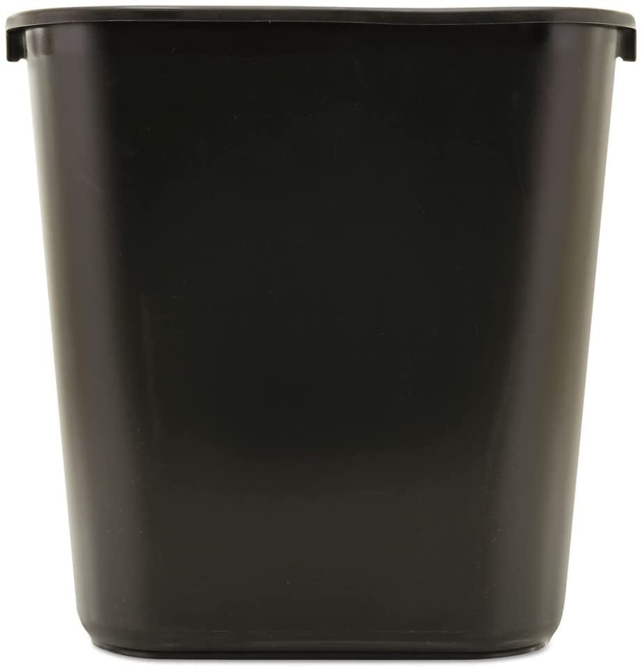 Rubbermaid Commercial Rubbermaid 295600BK Deskside Plastic Wastebasket, Rectangular, 7 gal, Black (4)