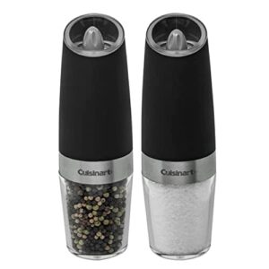 cuisinart css-2424 gravity salt and pepper spice mill with blue led light, 2/3 cup capacity