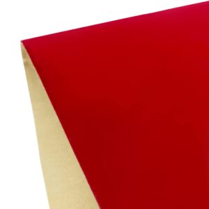 Self Adhesive Felt Fabric, Soft Velvet Drawer Liner,Jewelry Box Felt Liner, DIY Velvet Fabric for Art & Crafts (17.7" x78.7", Red)