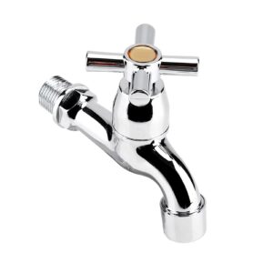 GOTOTOP Sink Faucet Water Faucet ABS Washing Machine Faucet Sink Basin Cold Water Tap with Single Spout and Handle for Kitchen Sink Bathroom Bathtub(Cross)