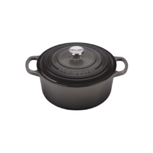 Le Creuset 13 1/4 Qt. Signature Round Dutch Oven w/Additional Engraved Personalized Stainless Steel Knob - Oyster