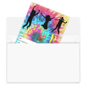 MUZRUYOU Jump birthday party invitation cards with Envelopes - bounce house invitation | Trampoline birthday invitation | bouncy house birthday invitation(20 pack)