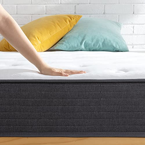 ZINUS 8 Inch Comfort Essential Pocket Spring Hybrid Mattress, Full, Pressure Relieving Support, CertiPUR-US Certified, Mattress in A Box