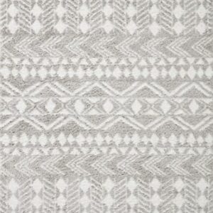 Loloi II Bliss Shag Grey/White 5'-3" x 7'-6" Area Rug