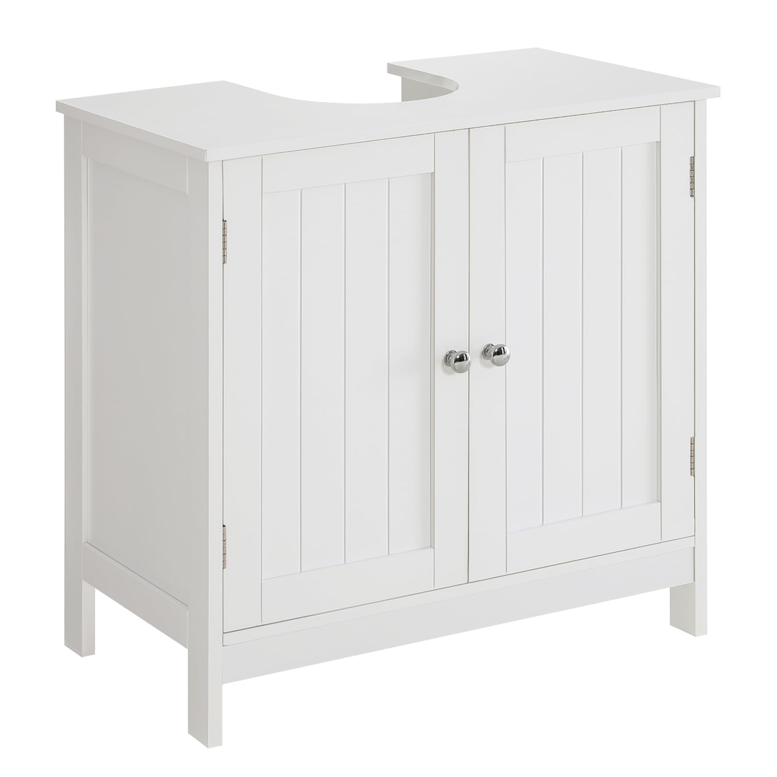 Iwell Pedestal Sink Storage Cabinet with 2 Doors and Shelf, Under Sink Cabinet, Bathroom Sink Cabinet with U-Shape, White