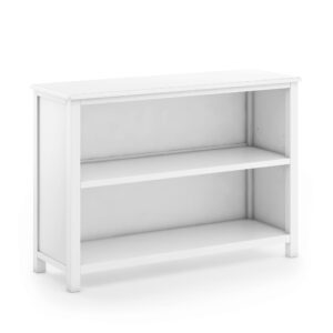 Guidecraft Deluxe Taiga 2-Shelf Bookcase 30" - White: Storage Shelving Unit for Kids Toys, Books, Paper, TV, and Bins - Home Furniture