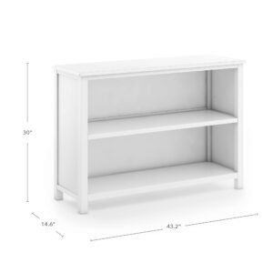 Guidecraft Deluxe Taiga 2-Shelf Bookcase 30" - White: Storage Shelving Unit for Kids Toys, Books, Paper, TV, and Bins - Home Furniture