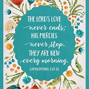 DaySpring - The Lord's Love Never Ends - 4 Floral Desgin Assortment with Scripture - 12 Boxed Praying for You Cards & Envelopes (J9176)