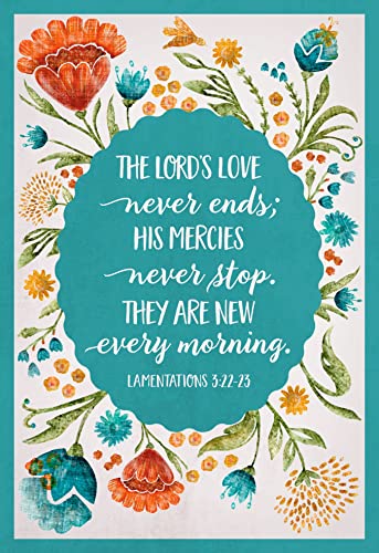 DaySpring - The Lord's Love Never Ends - 4 Floral Desgin Assortment with Scripture - 12 Boxed Praying for You Cards & Envelopes (J9176)