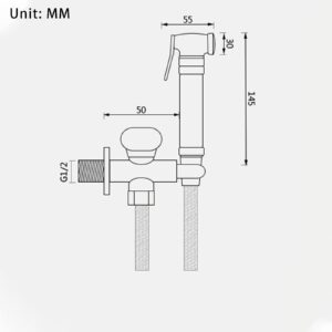 Bidet Sprayer for Toilet, Antique Brass Handheld Sprayer with Hose Wall Mounted Baby Diaper Cloth Washer and Shower Sprayer for Pet,Bronze,A