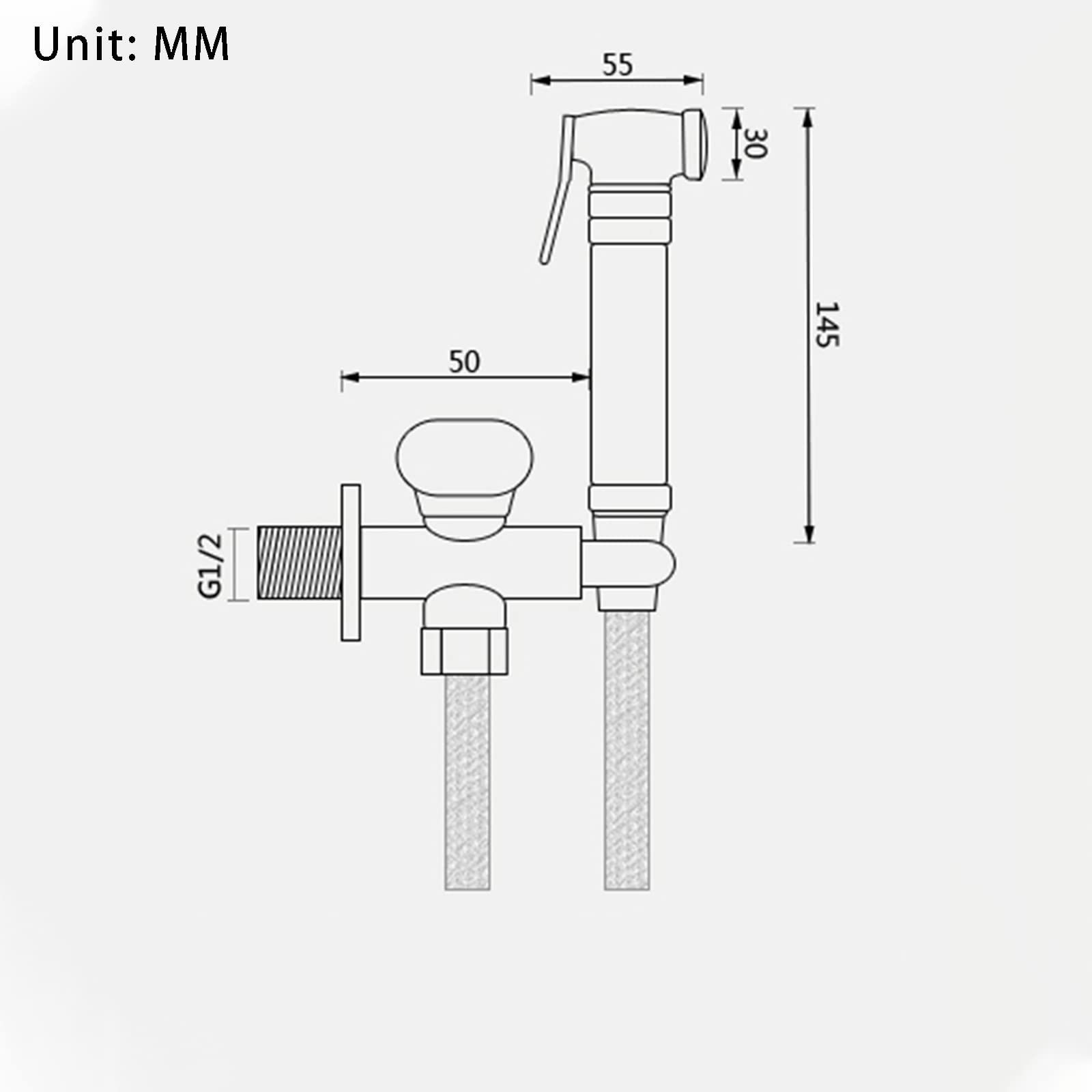 Bidet Sprayer for Toilet, Antique Brass Handheld Sprayer with Hose Wall Mounted Baby Diaper Cloth Washer and Shower Sprayer for Pet,Bronze,A