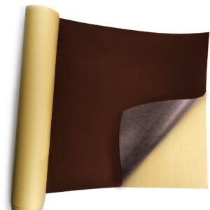 Self Adhesive Felt Fabric, Soft Velvet Drawer Liner, DIY Velvet Fabric for Art & Crafts, Jewelry Box Felt Liner, Solid Color Felt Wallpaper 17.78X78.8 Inch (Approx.45 x199 cm) (Brown)