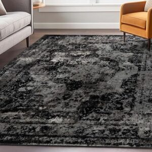 Well Woven Patras Black Vintage Oriental Medallion Area Rug 8x10 (7'10" x 9'10")