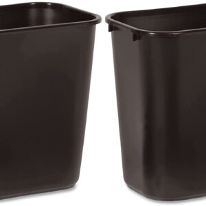 Rubbermaid Commercial Rubbermaid 295600BK Deskside Plastic Wastebasket, Rectangular, 7 gal, Black (4)