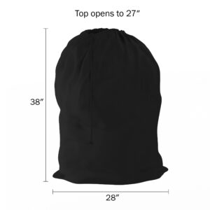 Large Laundry Bag ? Set of 2 Nylon Drawstring Bag Holds 40lbs Each ? Ideal for Travel, RV, Cruise, and Dorm Room Essentials by Trademark Home (Black)