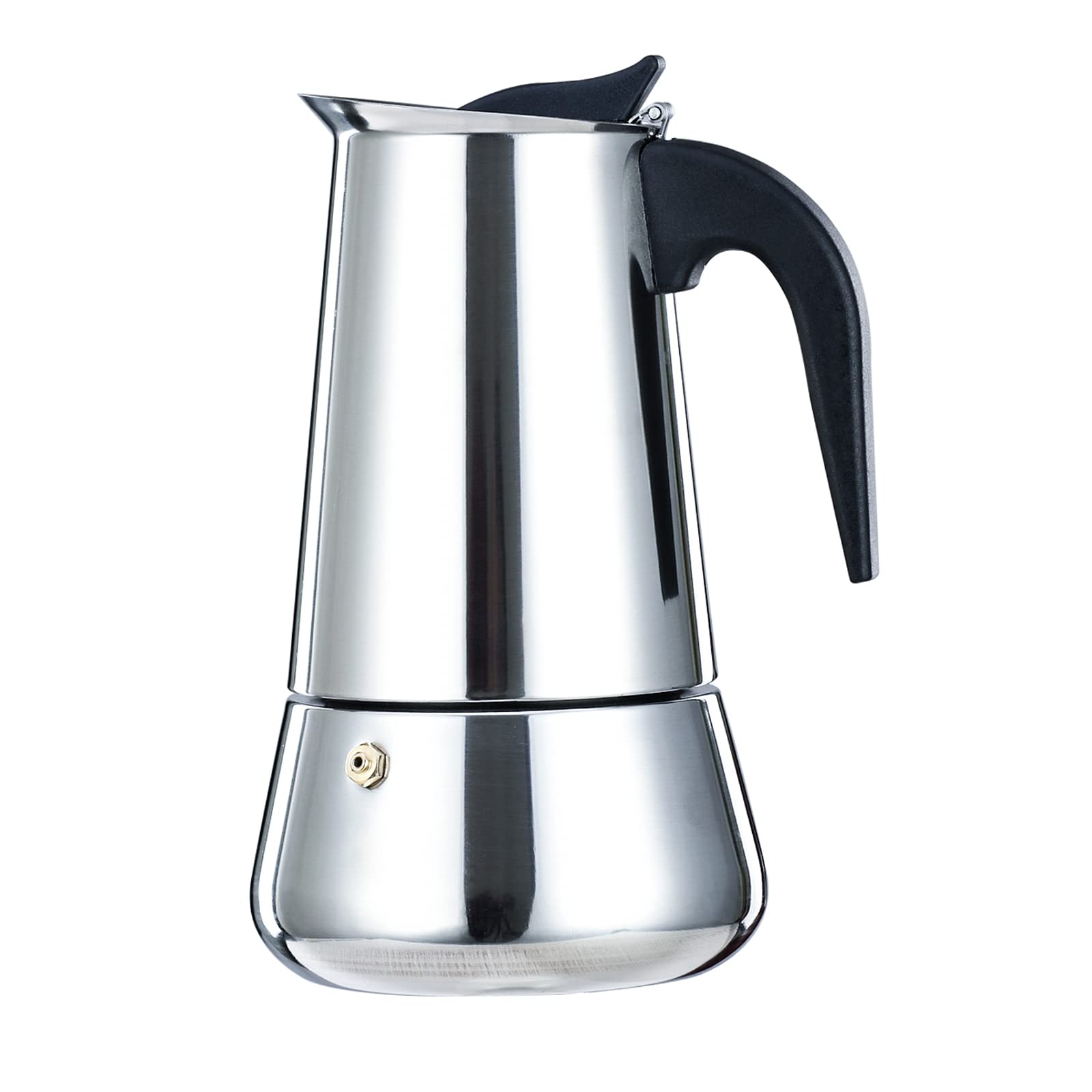 Simyolife Stovetop Espresso Maker Stainless Steel Italian Coffee Maker Moka Pot Induction-Capable Moka Coffee Machine Cafe Percolator Maker, Silver (9-Cups, 15oz/450ML)-Mother's Day Gifts