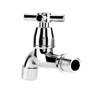 GOTOTOP Sink Faucet Water Faucet ABS Washing Machine Faucet Sink Basin Cold Water Tap with Single Spout and Handle for Kitchen Sink Bathroom Bathtub(Cross)