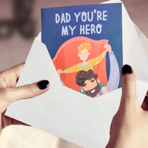 Doumeny 24 Sets Happy Father's Day Greeting Cards with Envelopes 6 Assortment Father Day Note Cards Best Dad Ever Paper Gift Cards Father's Day Message Blank Cards for Father Party Birthday Wrapping