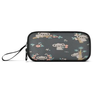 Big Capacity Pencil Case Cute Koala 3 Compartment Pen Bag Pouch Holder Box for Office College School Portable Storage Bag for Kids