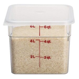 Cambro 6SFSCW135 Camsquare Food Container, 6-Quart, Polycarbonate, Clear, NSF (Pack of 2)