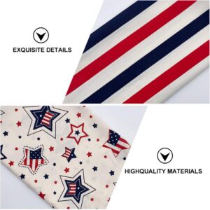 American Flag Cotton Fabric Patchworks: 7pcs Quilting Independence Stripe US Flag Sewing Fabrics Patriotic Decoration for Independence Day 25x25cm