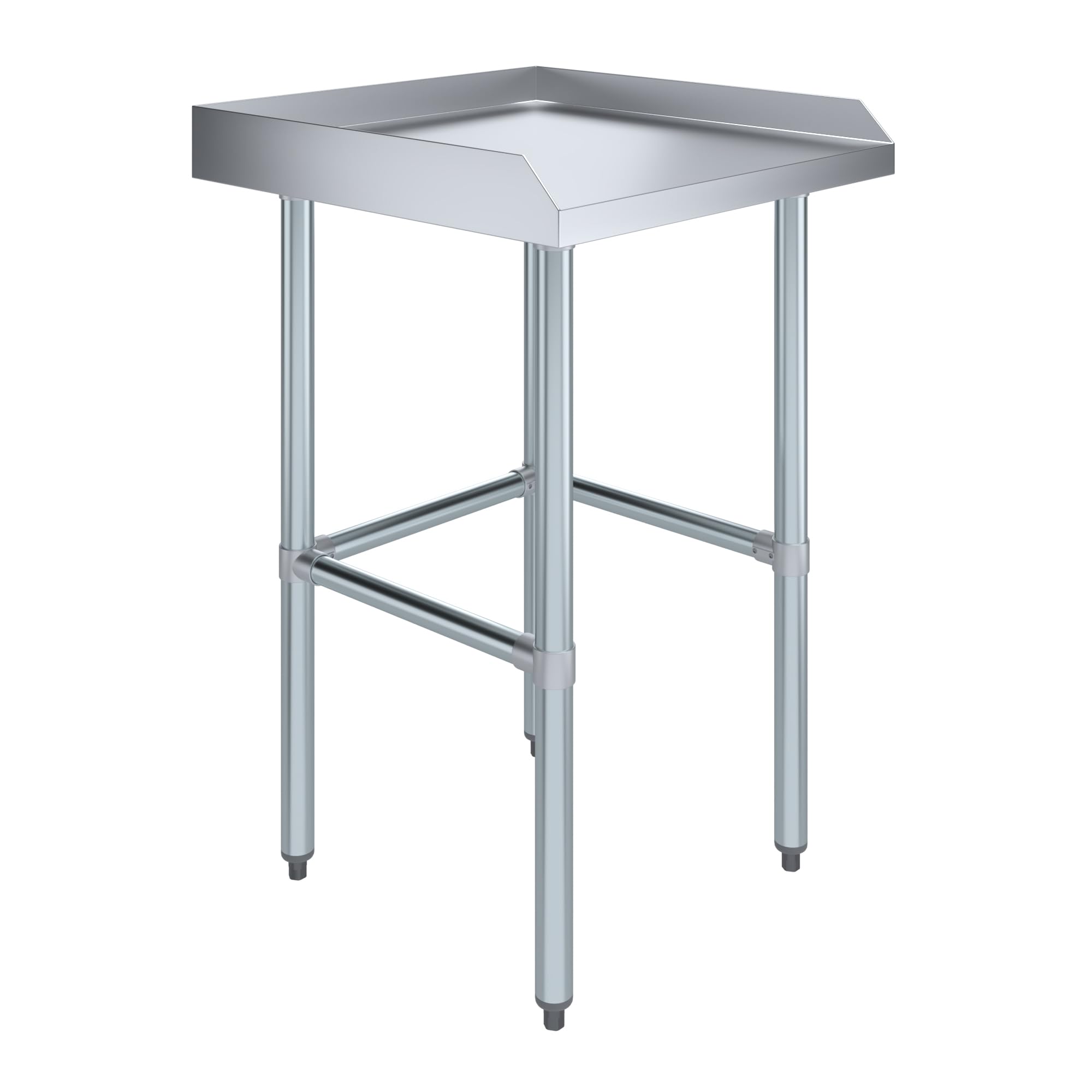 AmGood Commercial Work Table Open Base with Backsplash and Side Splashes | Stainless Steel Prep Table for Kitchen, Restaurant, Garage, Laundry | NSF (24" Width x 24" Length)