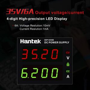 Hantek DC Power Supply Variable,35V 6A 4 Digit Display Voltage and Current Adjustable Switching Regulated Bench Power Supply with Memory 10 Groups (35V-6A-4 Digital Display)