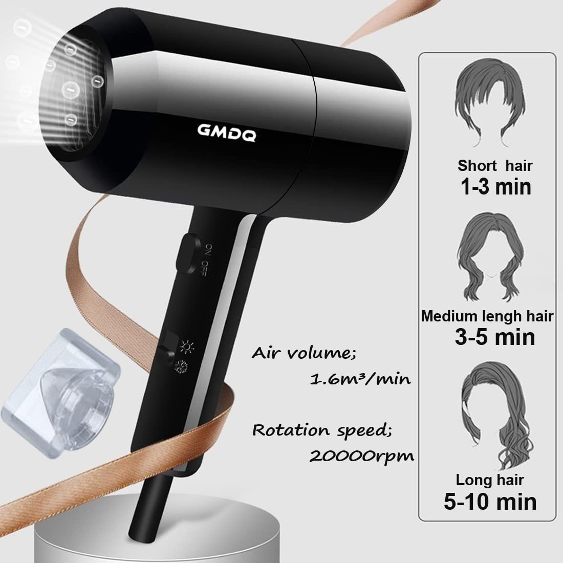 Hotel Wall Mounted Hair Dryer for Bathroom,Restroom Professional Blow Dryer,with Stand Rack,Specialised Motor for Salon,Fast Drying - Gifts【Massage air Cushion Comb, Screws+ Adhesive】