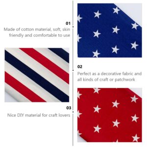 American Flag Cotton Fabric Patchworks: 7pcs Quilting Independence Stripe US Flag Sewing Fabrics Patriotic Decoration for Independence Day 25x25cm