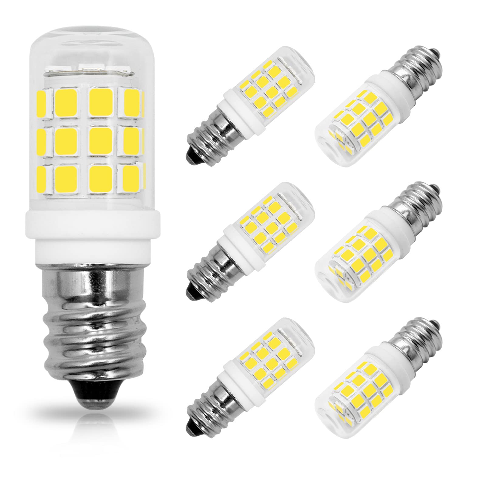 LFLAMPON E12 LED Candelabra Base Small Light Bulb 3W Equivalent 25-30W Incandescent 6000K Cool White Light Bulbs 120V 300LM Non Dimmable for Chandelier,Salt Lamps, Desk Lamp Ceiling Fan(6 Pcs)