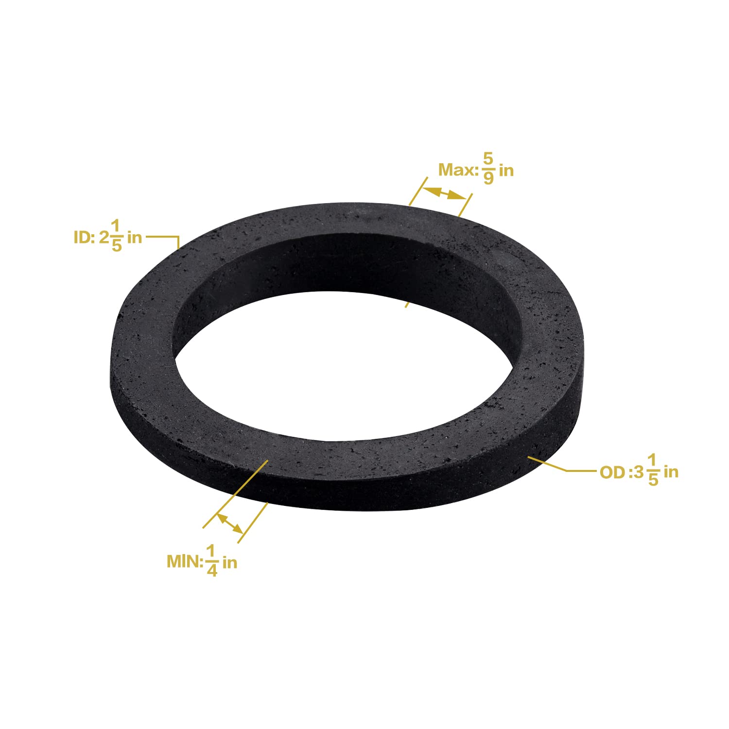 Bathtub Sponge Gasket Replacement for Overflow Plate, Rubber, Black