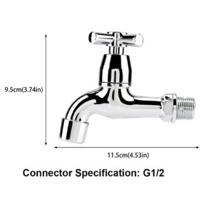 GOTOTOP Sink Faucet Water Faucet ABS Washing Machine Faucet Sink Basin Cold Water Tap with Single Spout and Handle for Kitchen Sink Bathroom Bathtub(Cross)