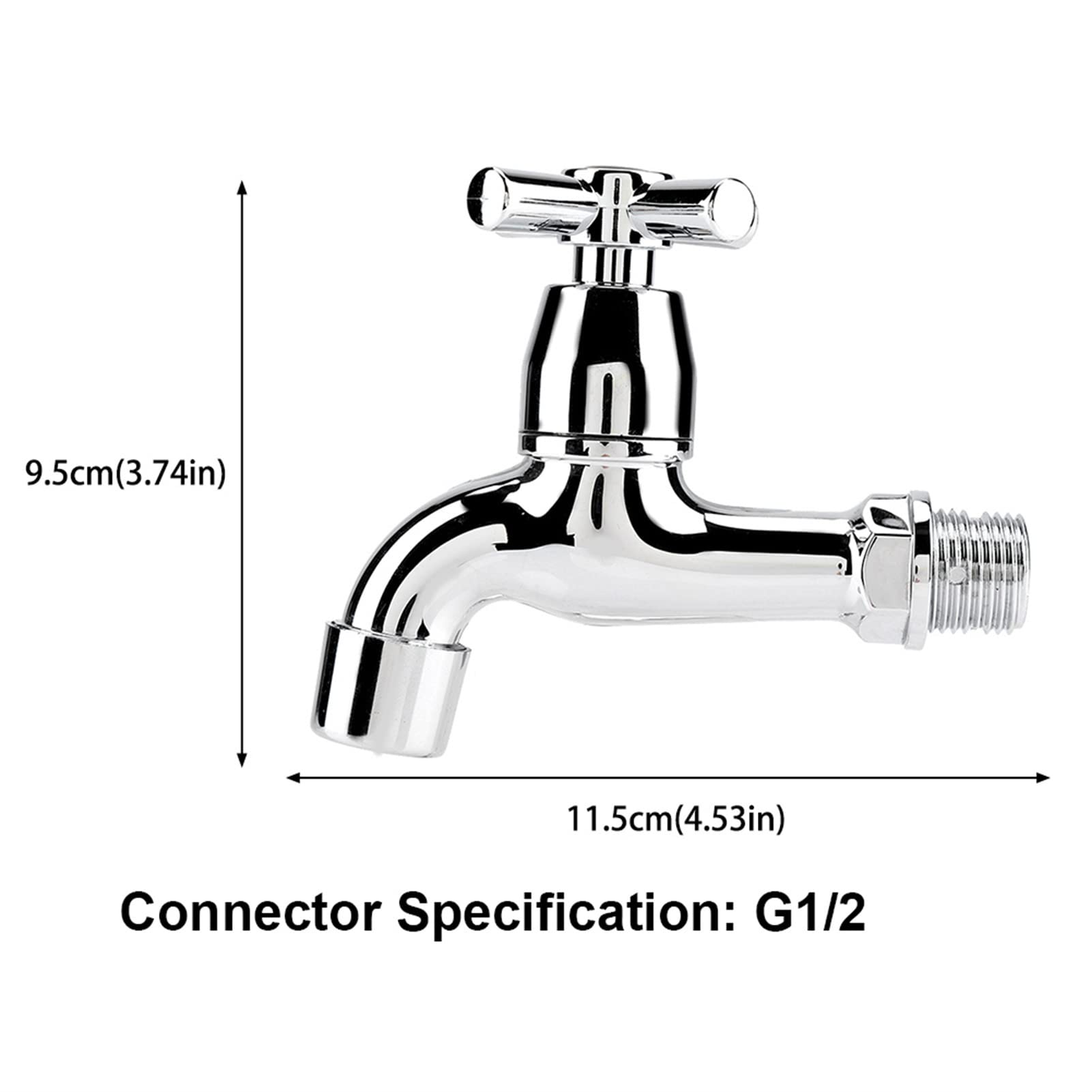 GOTOTOP Sink Faucet Water Faucet ABS Washing Machine Faucet Sink Basin Cold Water Tap with Single Spout and Handle for Kitchen Sink Bathroom Bathtub(Cross)