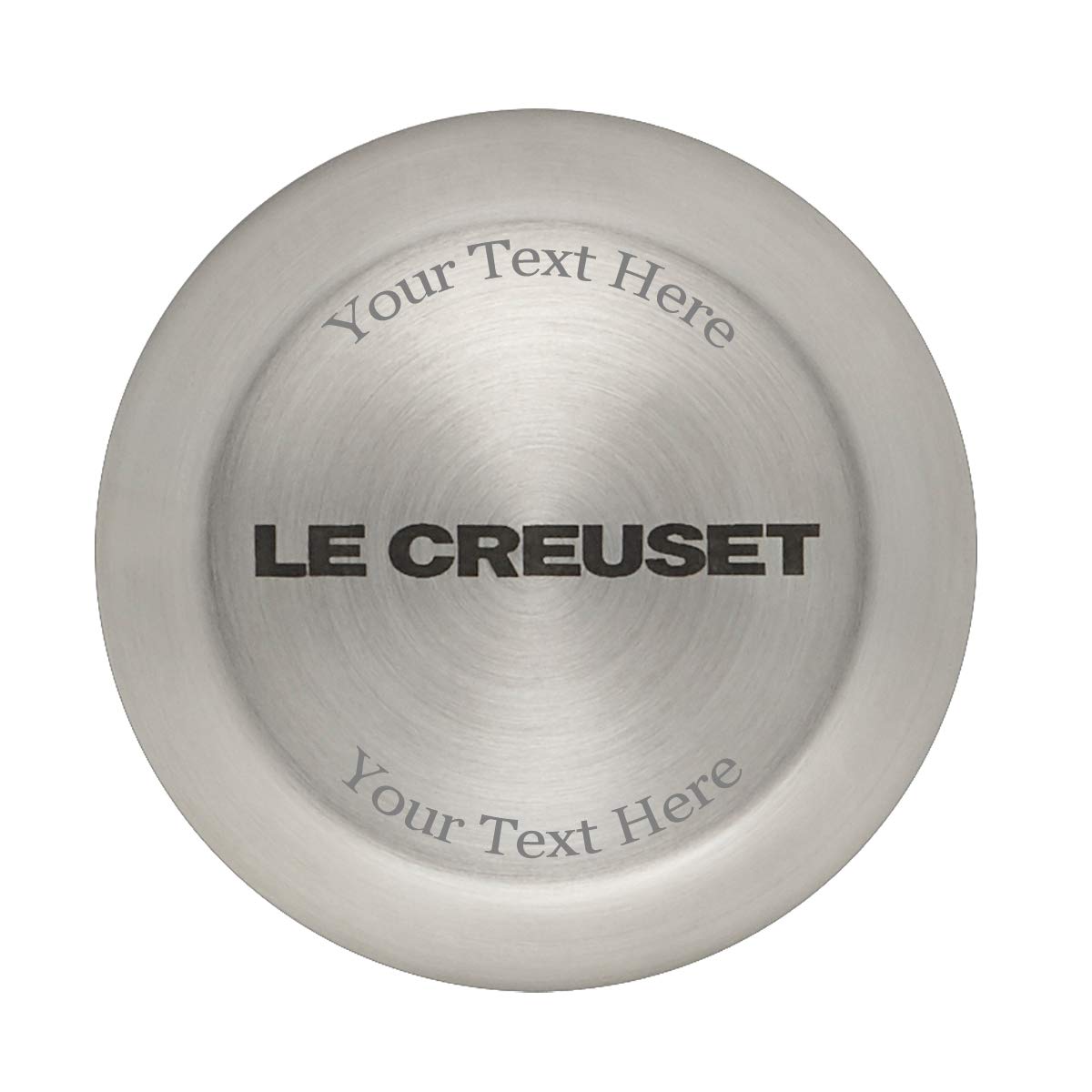 Le Creuset 9 1/2 Qt. Signature Oval Dutch Oven w/Additional Engraved Personalized Stainless Steel Knob - Oyster